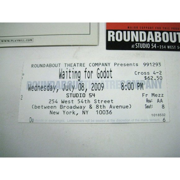 Waiting for Godot Playbill 2009 Theatre Ticket Bill Irwin John Glover Signed - Picture 2 of 9